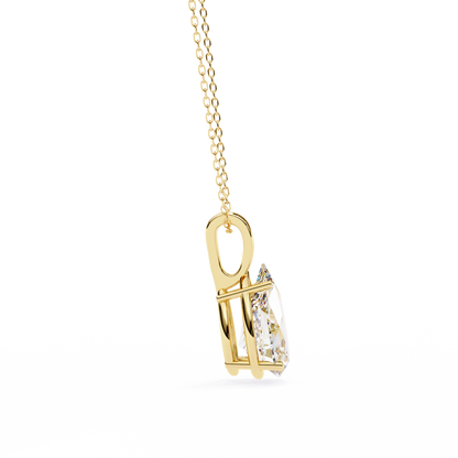 2.10 CT Pear Lab-Grown Diamond Solitaire Pendant Necklace in 14K Gold & Platinum