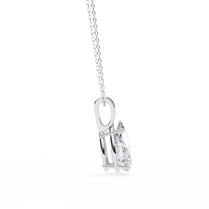 2.10 CT Pear Lab-Grown Diamond Solitaire Pendant Necklace in 14K Gold & Platinum