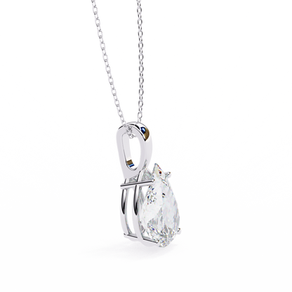 2.10 CT Pear Lab-Grown Diamond Solitaire Pendant Necklace in 14K Gold & Platinum