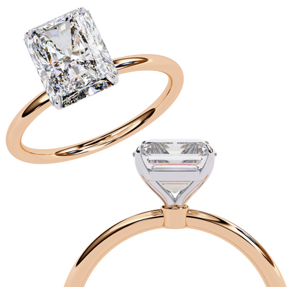 3.03 CT Radiant-Cut Lab-Grown Diamond Solitaire Engagement Ring in 14K Gold