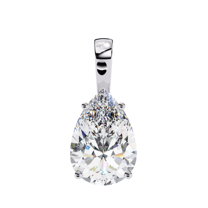 2.10 CT Pear Lab-Grown Diamond Solitaire Pendant Necklace in 14K Gold & Platinum