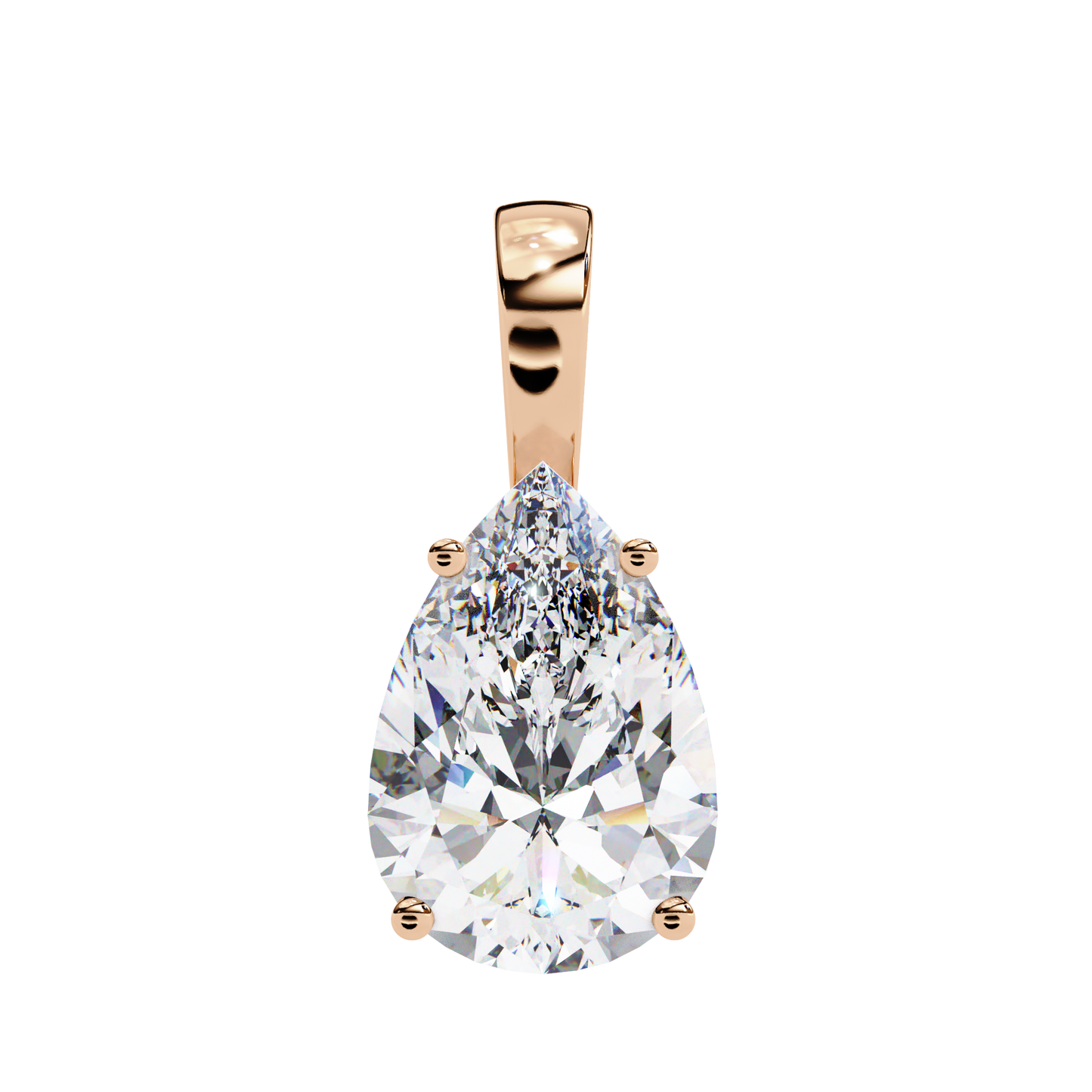 2.10 CT Pear Lab-Grown Diamond Solitaire Pendant Necklace in 14K Gold & Platinum