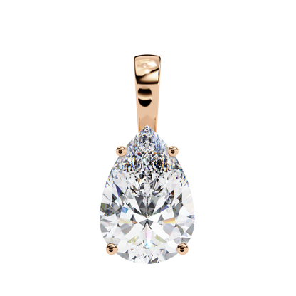 2.10 CT Pear Lab-Grown Diamond Solitaire Pendant Necklace in 14K Gold & Platinum