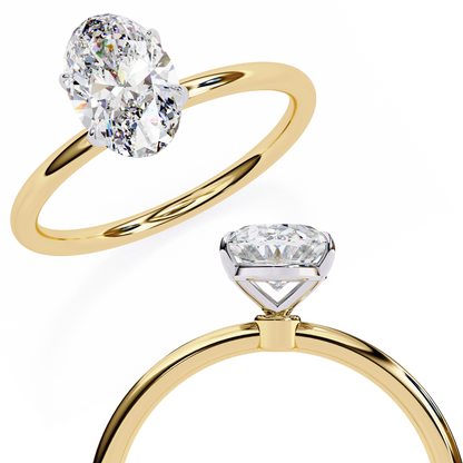 1.00 CT Oval-Cut Lab-Grown Diamond Solitaire Engagement Ring in 14K Gold