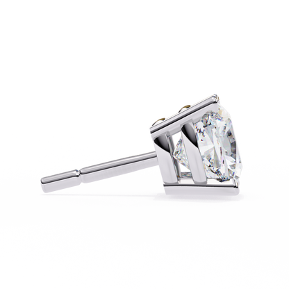 2.33 CTW Cushion-Cut Lab-Grown Diamond Stud Earrings in 14K Gold