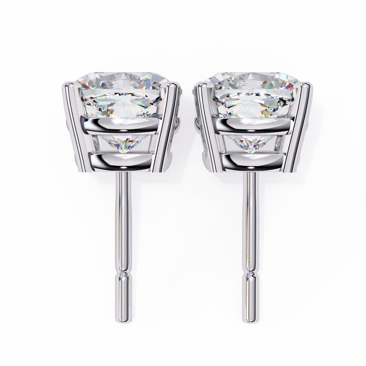 2.33 CTW Cushion-Cut Lab-Grown Diamond Stud Earrings in 14K Gold