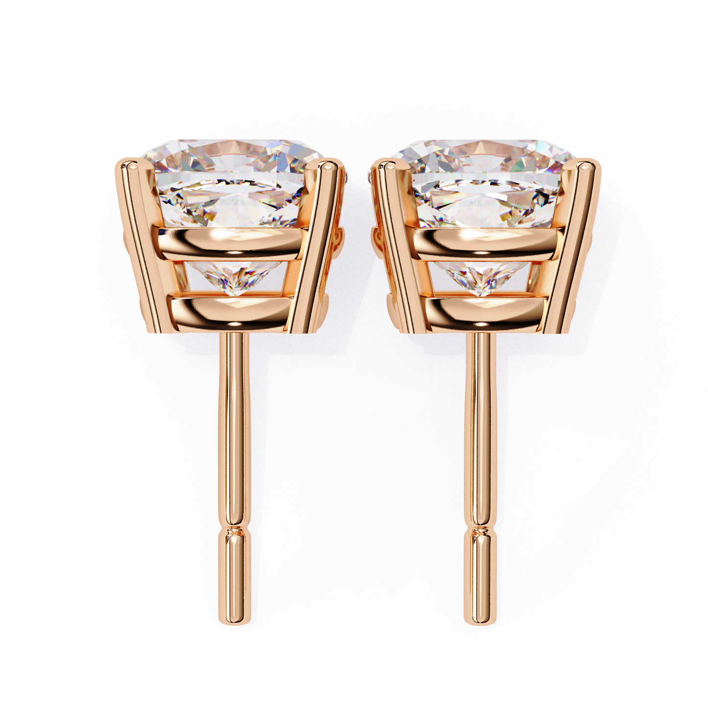 2.33 CTW Cushion-Cut Lab-Grown Diamond Stud Earrings in 14K Gold