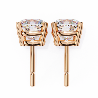 2.33 CTW Cushion-Cut Lab-Grown Diamond Stud Earrings in 14K Gold