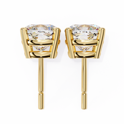 2.33 CTW Cushion-Cut Lab-Grown Diamond Stud Earrings in 14K Gold