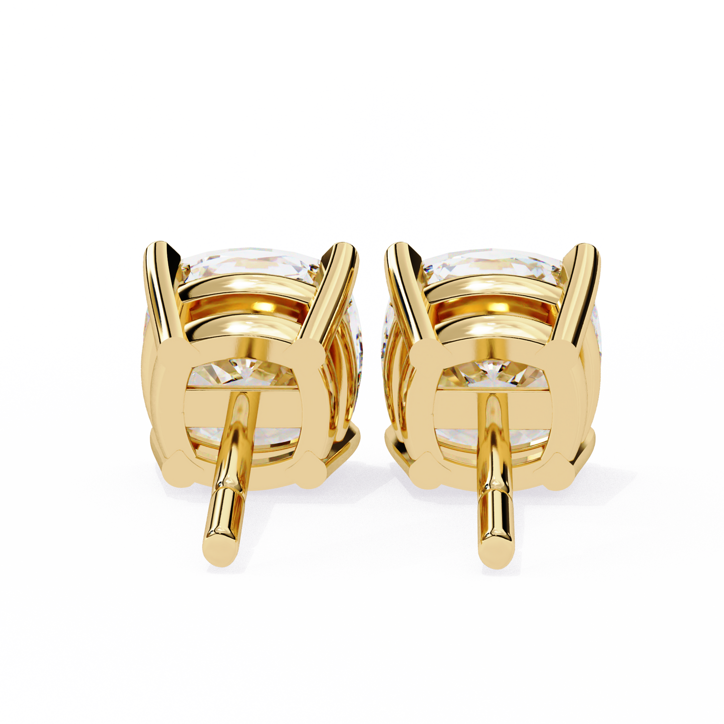 2.33 CTW Cushion-Cut Lab-Grown Diamond Stud Earrings in 14K Gold