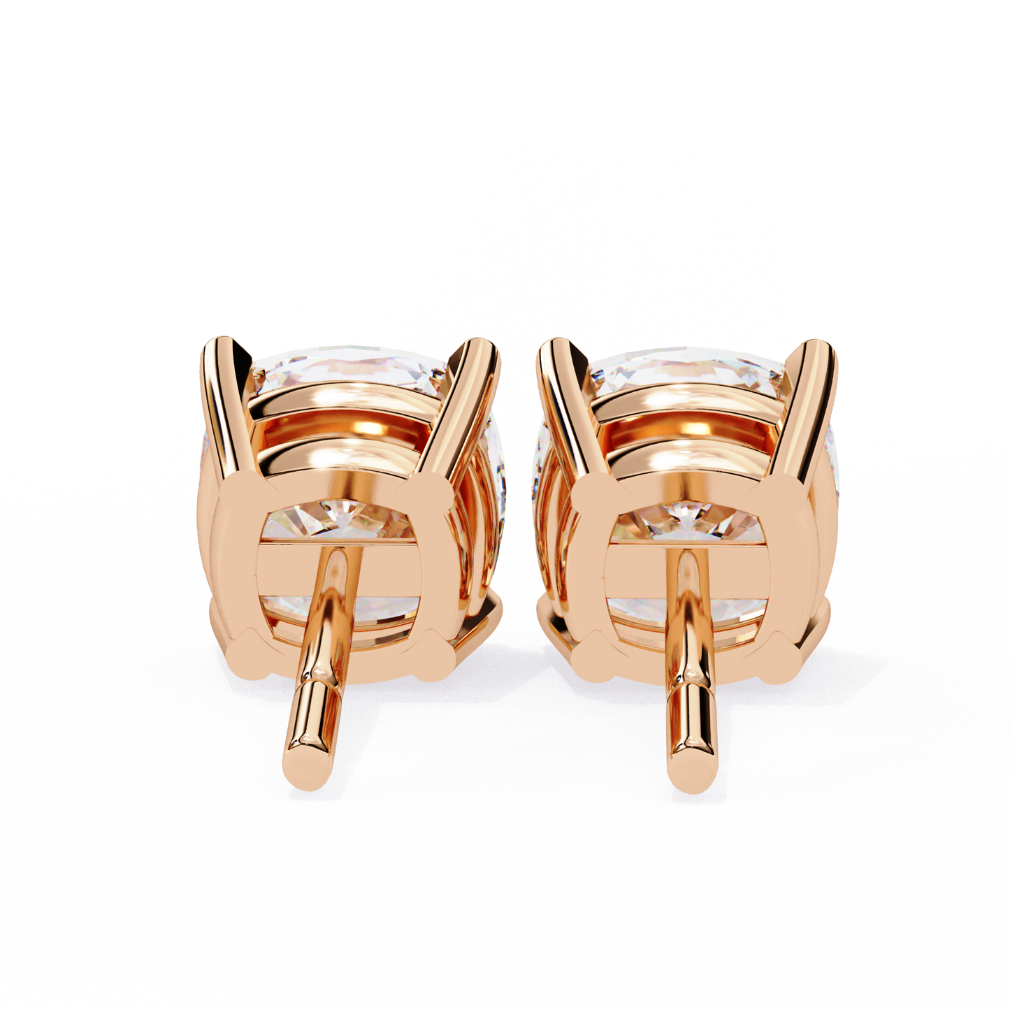 2.33 CTW Cushion-Cut Lab-Grown Diamond Stud Earrings in 14K Gold
