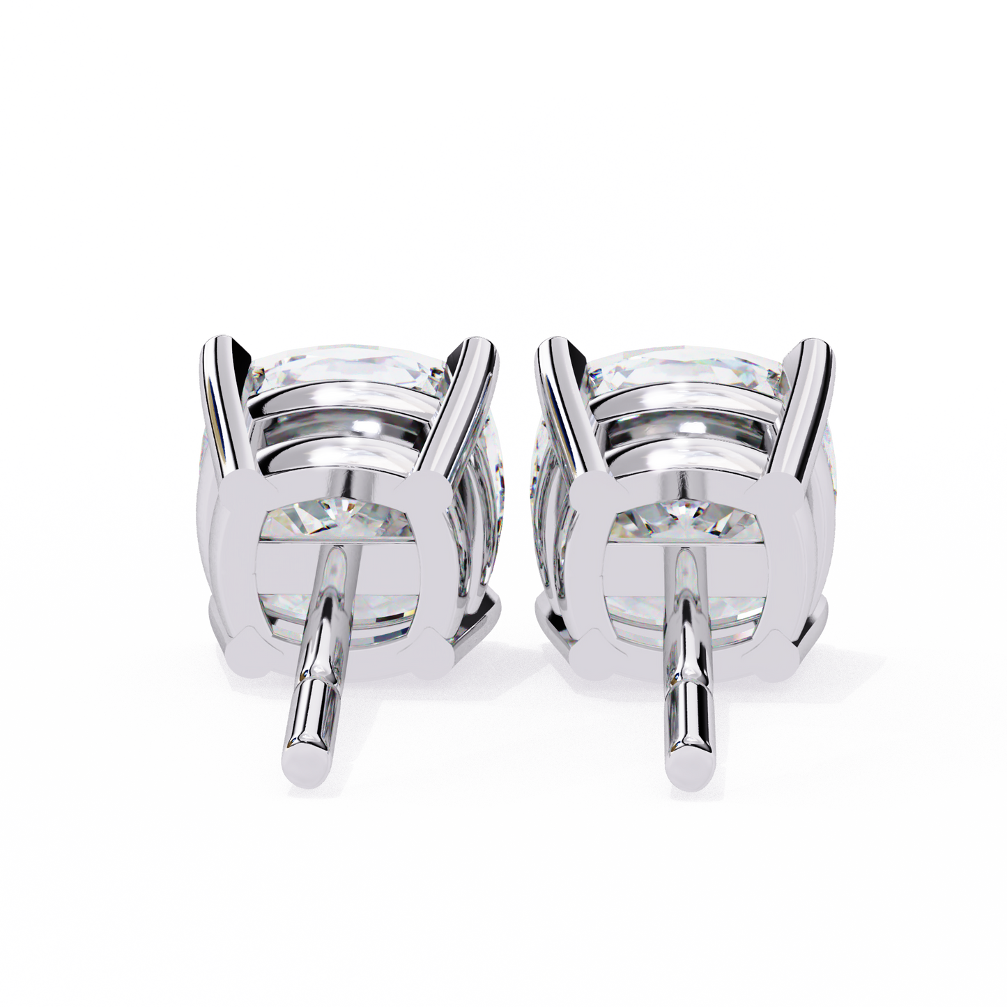 2.33 CTW Cushion-Cut Lab-Grown Diamond Stud Earrings in 14K Gold