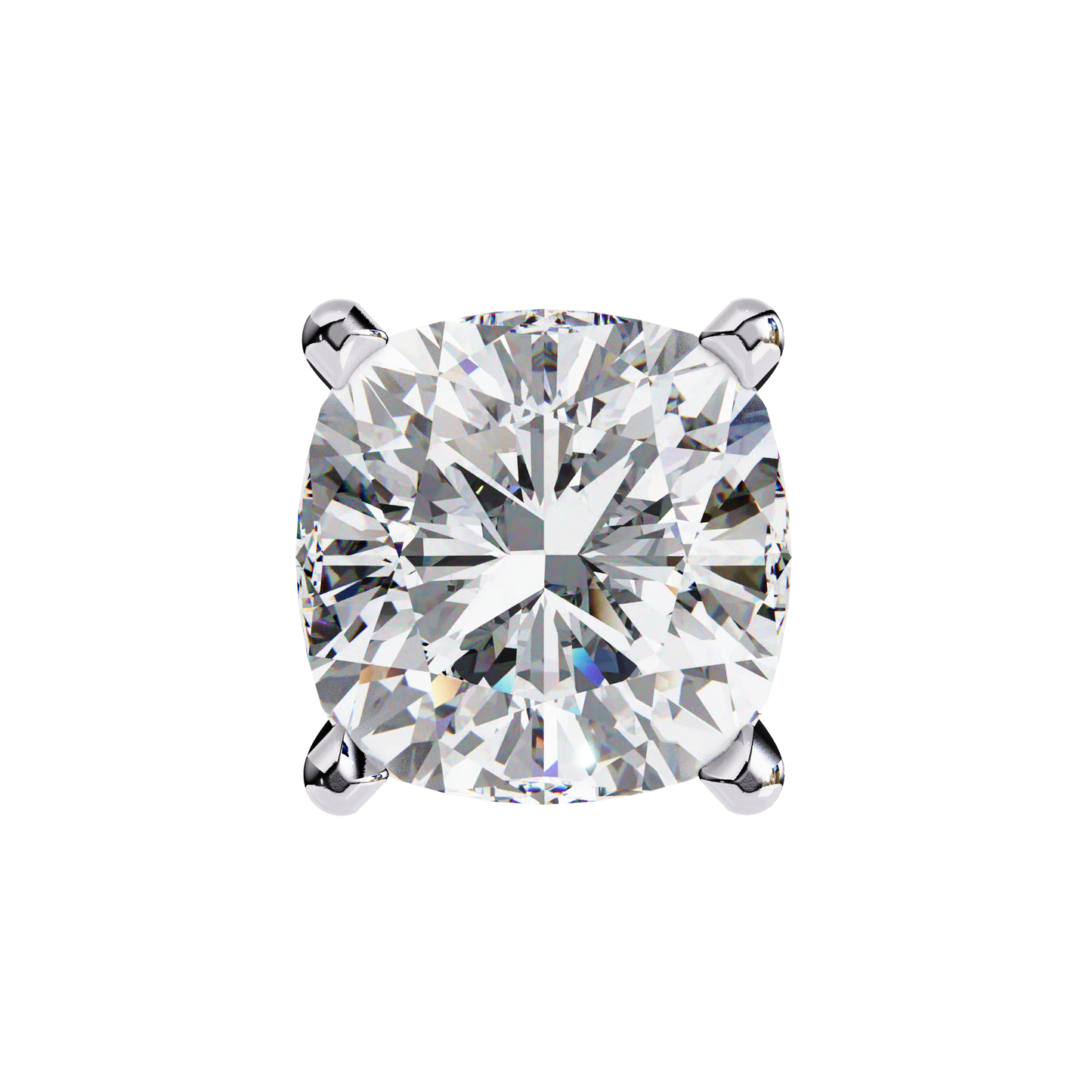 2.33 CTW Cushion-Cut Lab-Grown Diamond Stud Earrings in 14K Gold