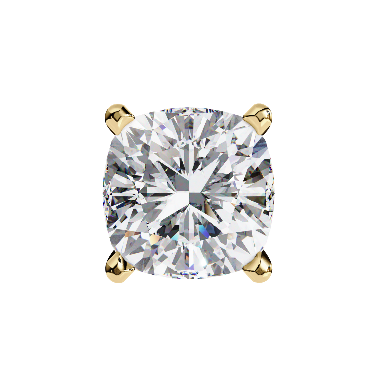 2.33 CTW Cushion-Cut Lab-Grown Diamond Stud Earrings in 14K Gold