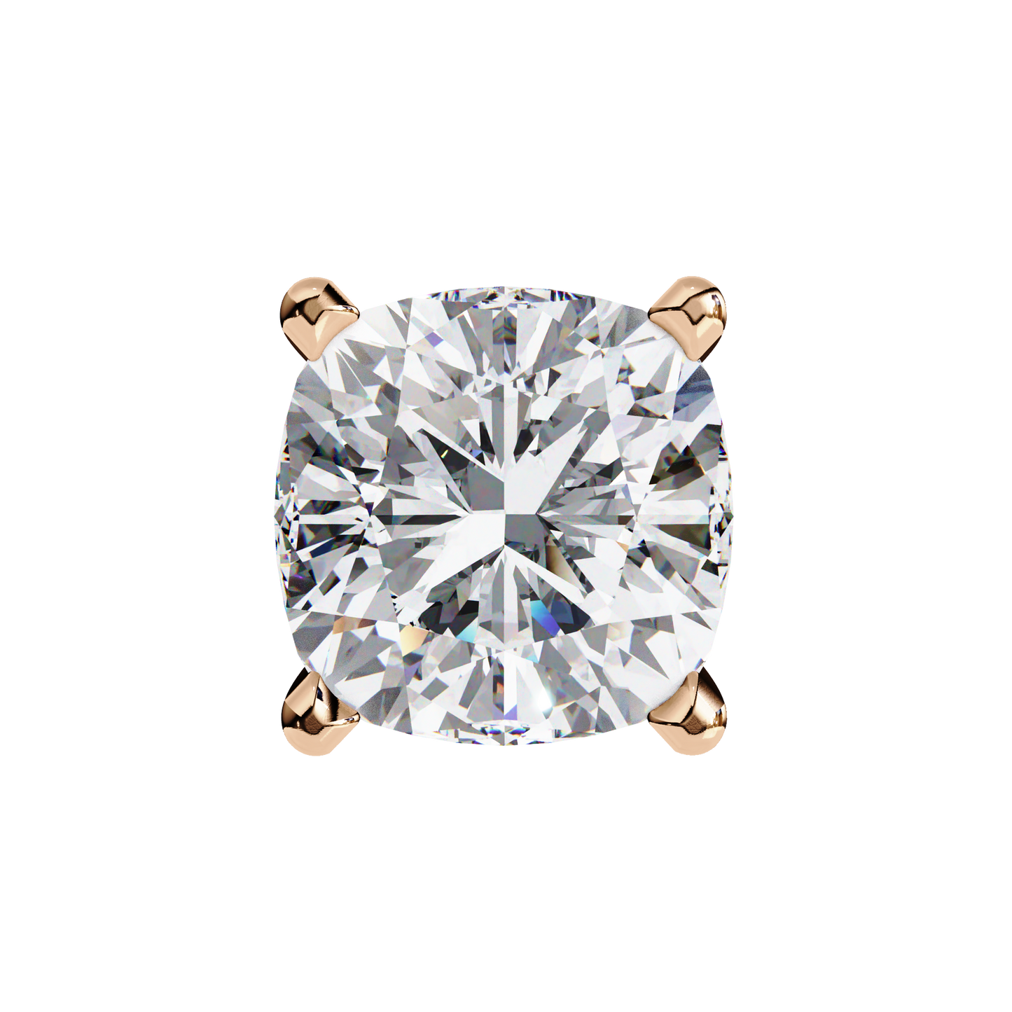 2.33 CTW Cushion-Cut Lab-Grown Diamond Stud Earrings in 14K Gold