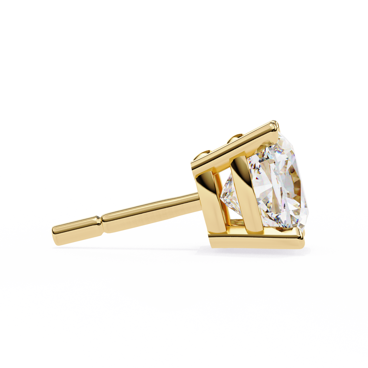 2.33 CTW Cushion-Cut Lab-Grown Diamond Stud Earrings in 14K Gold