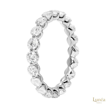 Floating Lab Diamond Eternity Band | Lab Grown | 14K Gold & Platinum
