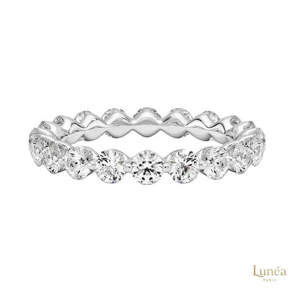 Floating Lab Diamond Eternity Band | Lab Grown | 14K Gold & Platinum