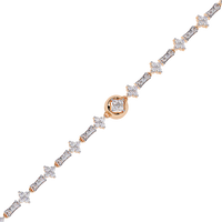 14K Rose Gold floral diamond bracelet