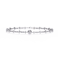 14K White Gold floral diamond bracelet