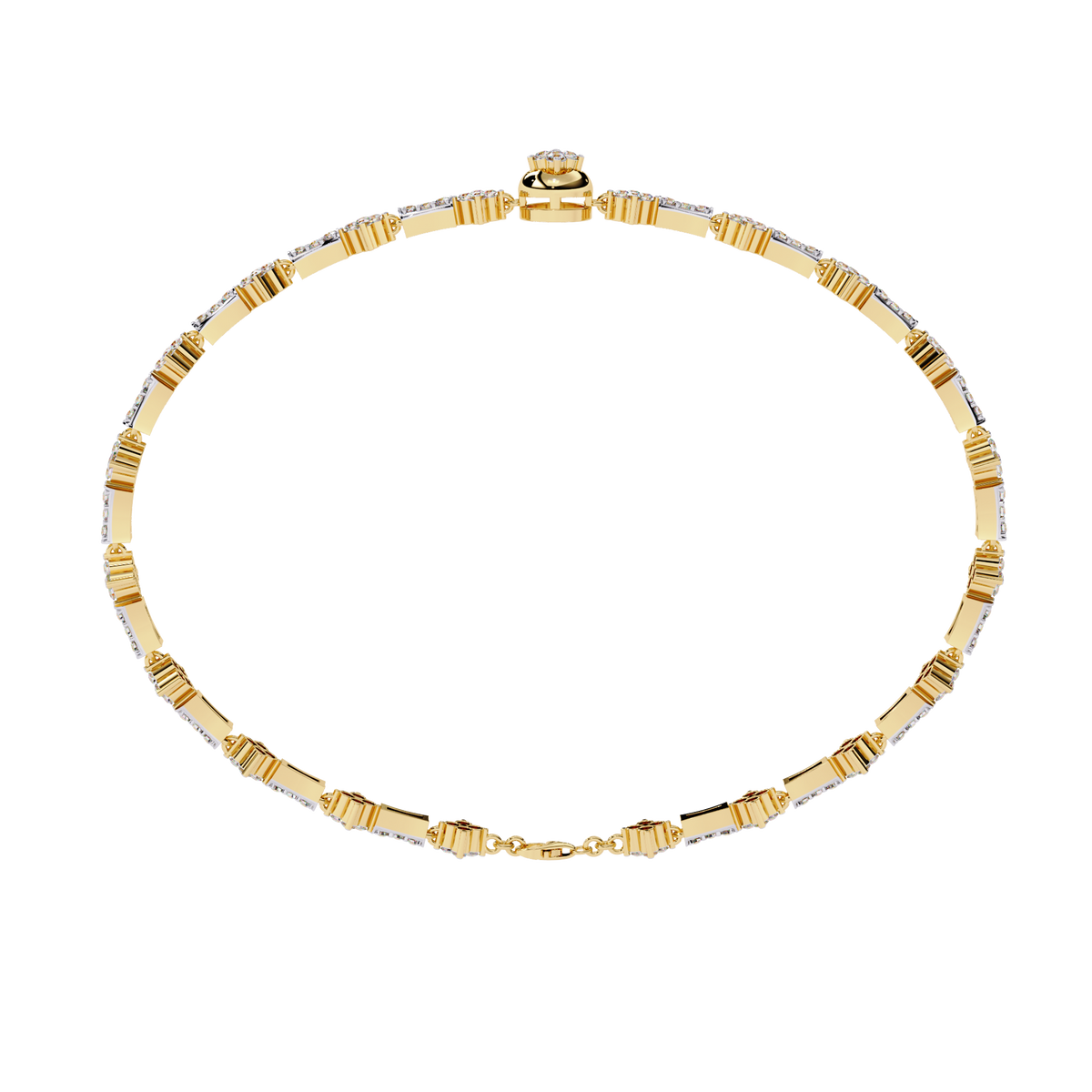 14K Yellow Gold floral diamond bracelet