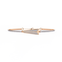 0.6 CTW Pavé Arrow Diamond Bangle in Rose Gold, view 2 – Lunéa Paris