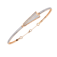 0.6 CTW Pavé Arrow Diamond Bangle in Rose Gold, view 8 – Lunéa Paris