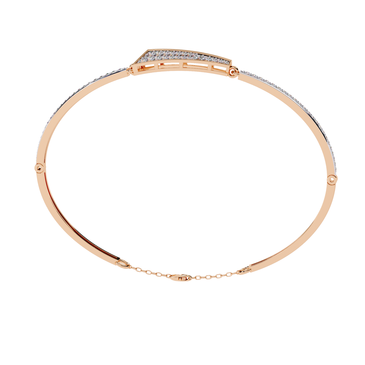 0.6 CTW Pavé Arrow Diamond Bangle in Rose Gold, view 11 – Lunéa Paris
