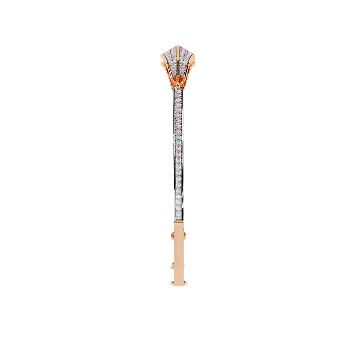 0.6 CTW Pavé Arrow Diamond Bangle in Rose Gold, view 15 – Lunéa Paris