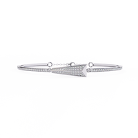 0.6 CTW Pavé Arrow Diamond Bangle in White Gold, view 3 – Lunéa Paris