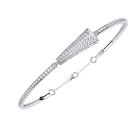 0.6 CTW Pavé Arrow Diamond Bangle in White Gold, view 9 – Lunéa Paris