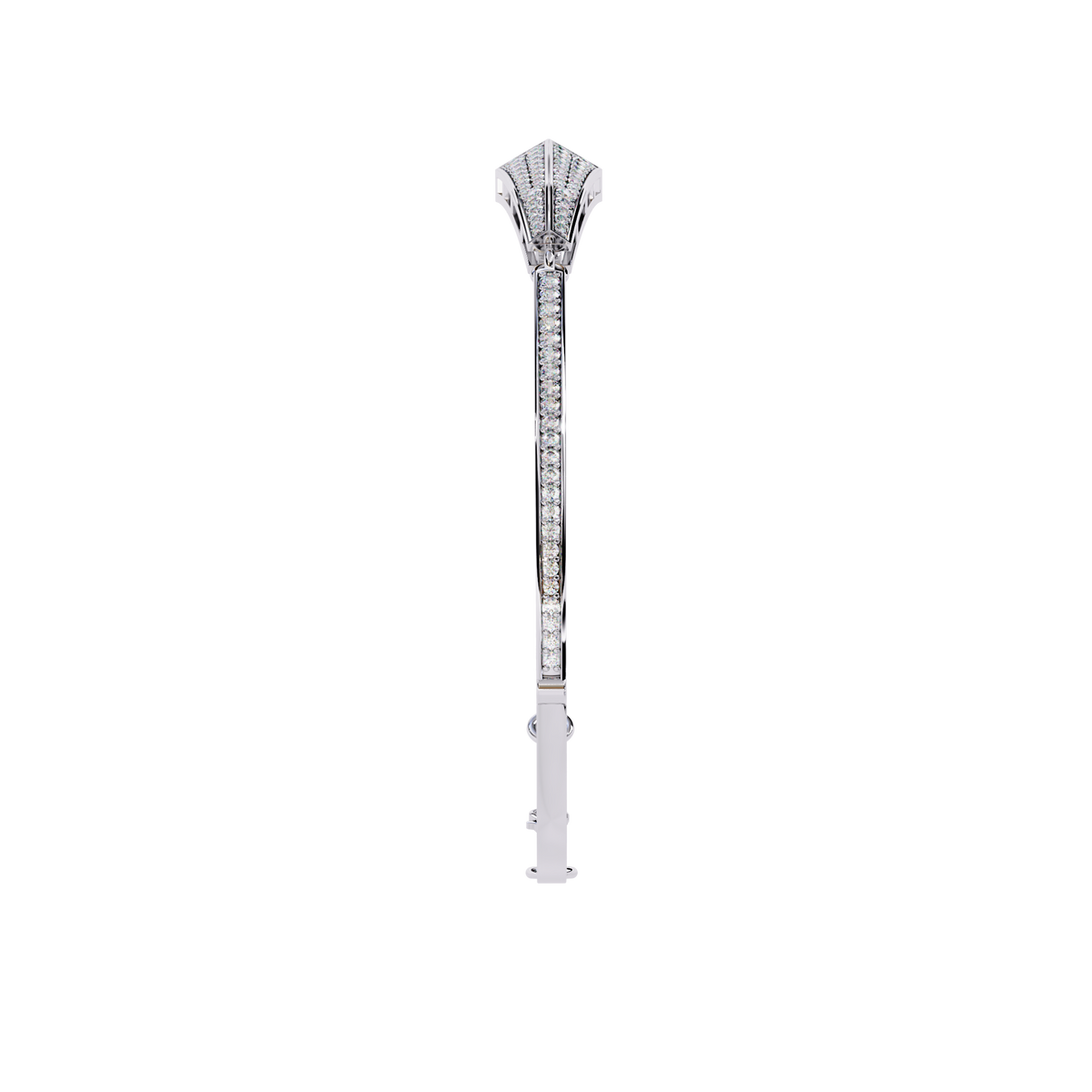0.6 CTW Pavé Arrow Diamond Bangle in White Gold, view 14 – Lunéa Paris