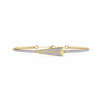 0.6 CTW Pavé Arrow Diamond Bangle in Yellow Gold, view 1 – Lunéa Paris