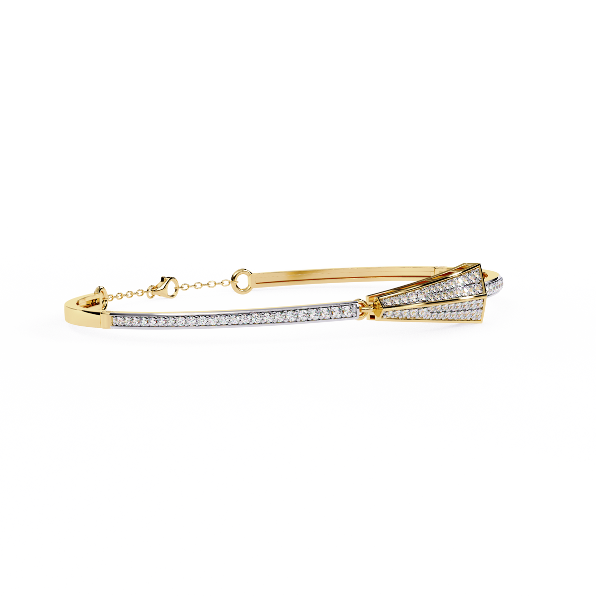 0.6 CTW Pavé Arrow Diamond Bangle in Yellow Gold, view 5 – Lunéa Paris