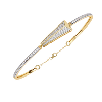 0.6 CTW Pavé Arrow Diamond Bangle in Yellow Gold, view 7 – Lunéa Paris