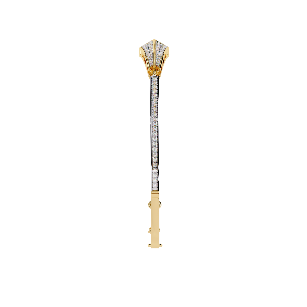 0.6 CTW Pavé Arrow Diamond Bangle in Yellow Gold, view 13 – Lunéa Paris
