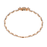 1.7 CTW Princess and Round Pavé Diamond Bracelet in Rose Gold, View 12