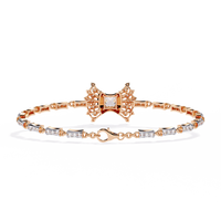 1.7 CTW Princess and Round Pavé Diamond Bracelet in Rose Gold, View 8