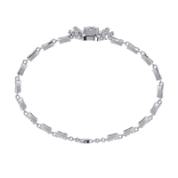 1.7 CTW Princess and Round Pavé Diamond Bracelet in White Gold, View 11