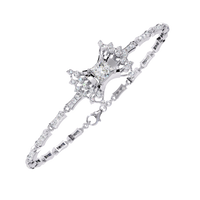 1.7 CTW Princess and Round Pavé Diamond Bracelet in White Gold, View 3