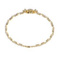 1.7 CTW Princess and Round Pavé Diamond Bracelet in Yellow Gold, View 13