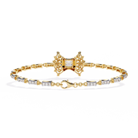 1.7 CTW Princess and Round Pavé Diamond Bracelet in Yellow Gold, View 9