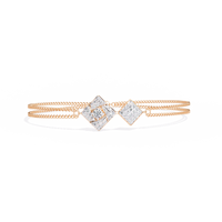 Double-square diamond bracelet in Rose Gold, view 1