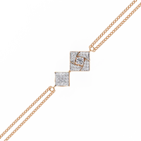 Double-square diamond bracelet in Rose Gold, view 12
