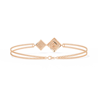 Double-square diamond bracelet in Rose Gold, view 5