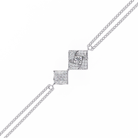 Double-square diamond bracelet in White Gold, view 11