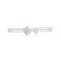 Double-square diamond bracelet in White Gold, view 2