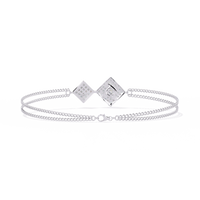 Double-square diamond bracelet in White Gold, view 6