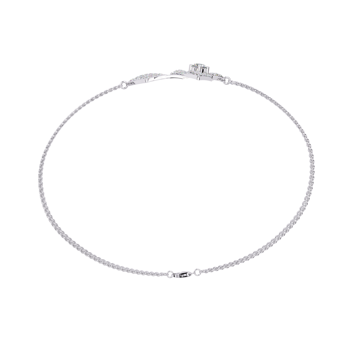 Double-square diamond bracelet in White Gold, view 7