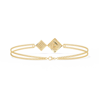 Double-square diamond bracelet in Yellow Gold, view 4